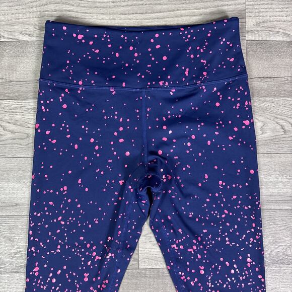 ZYIA Active Paint Splatter 7/8 Leggings Pants Navy Blue Pink sz 6-8 - Picture 3 of 7